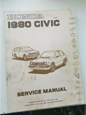 Book 1980  Honda  Civic Service Manual All Models